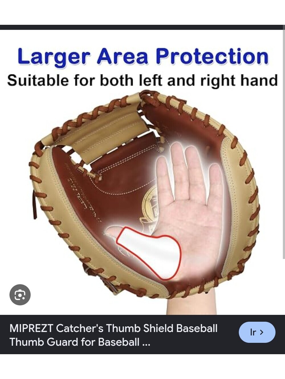 Catcher's Thumb Shield Baseball Thumb Guard for Baseball & Softball Catchers